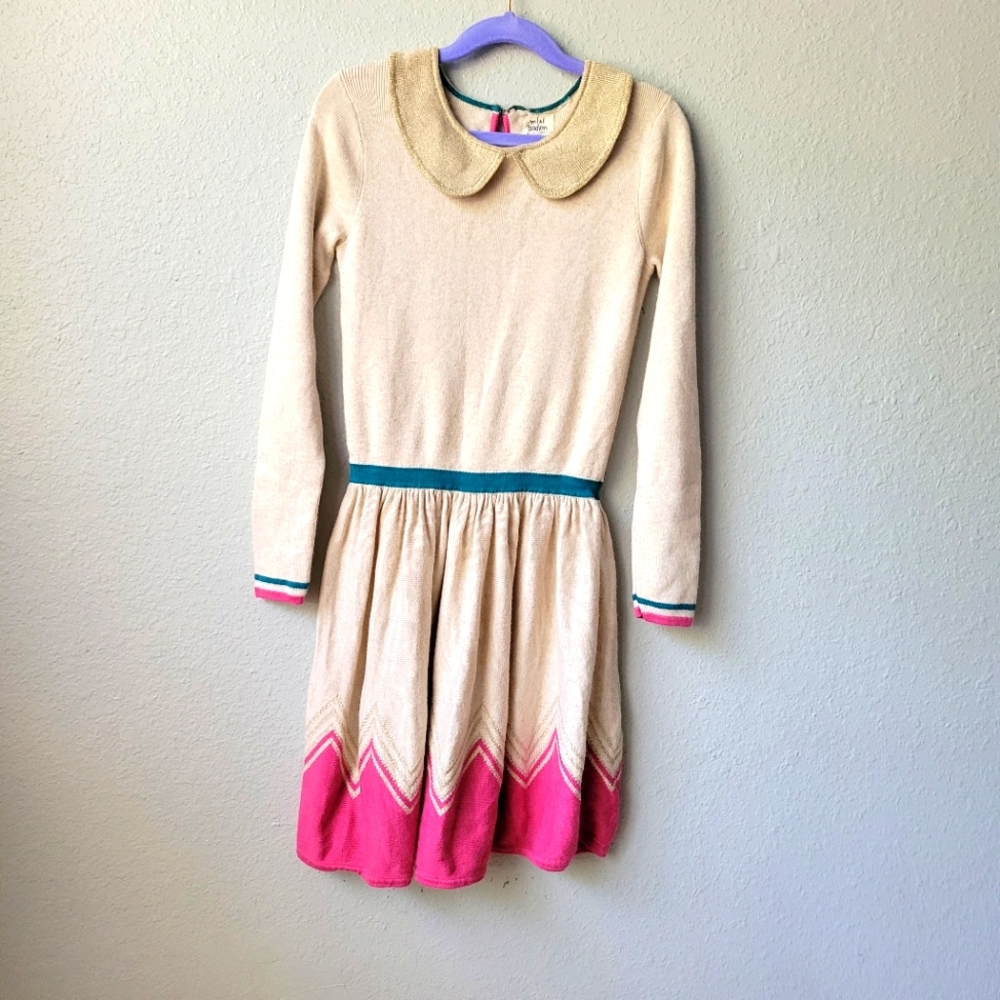 Mini Boden Girls Gold Dress size 9-10Y